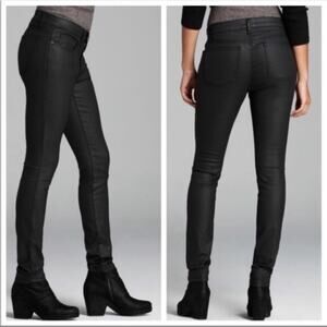 EILEEN FISHER Jeans Black Size 8 Waxed Denim F18DNM  Organic Cotton Blend